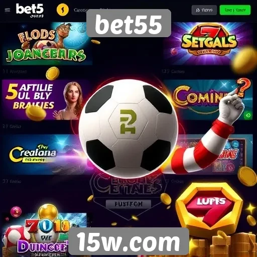 Variedade de jogos oferecidos no bet55